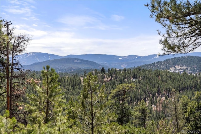 28890 Pinewood Vista Dr, Evergreen, CO 80439 - property view of mountains featuring a view of trees