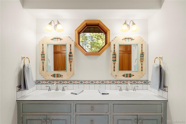 28890 Pinewood Vista Dr, Evergreen, CO 80439 - bathroom with double vanity and a sink