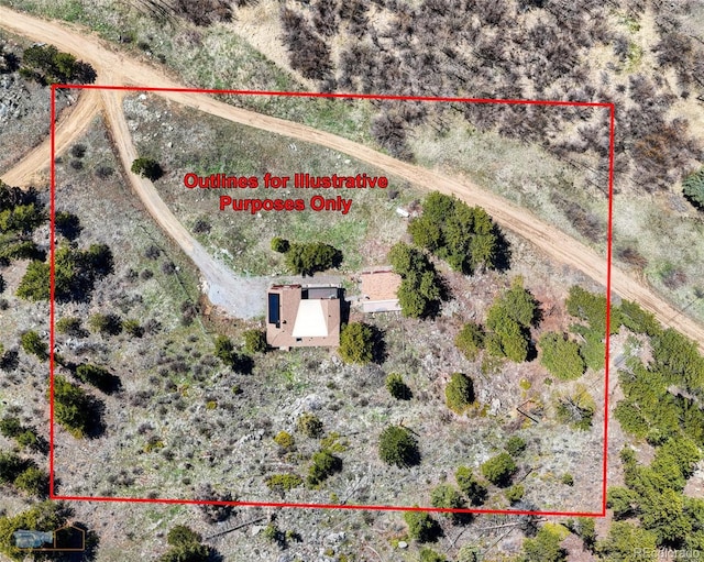 548 Coughlin Meadows Rd, Boulder, CO 80302 - aerial view of sparsely populated area featuring property boundaries highlighted
