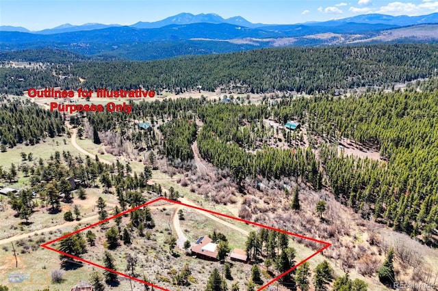 548 Coughlin Meadows Rd, Boulder, CO 80302 - aerial view of property's location with mountains and property boundaries highlighted