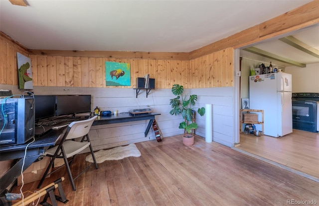 548 Coughlin Meadows Rd, Boulder, CO 80302 - office featuring wood walls and wood finished floors