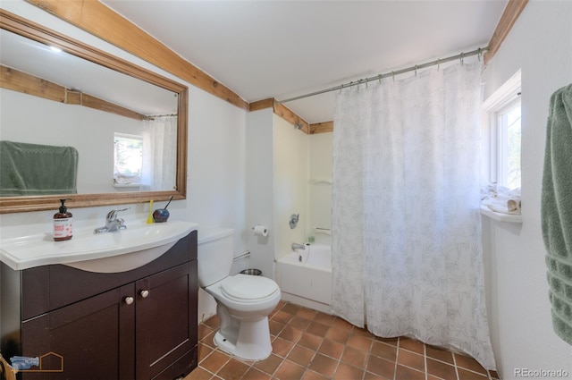 548 Coughlin Meadows Rd, Boulder, CO 80302 - full bathroom featuring vanity, tile patterned flooring, and shower / bath combination with curtain