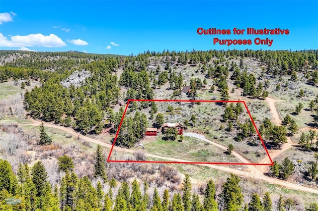 548 Coughlin Meadows Rd, Boulder, CO 80302 - view of rural area with a forest and property boundaries highlighted