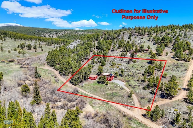 548 Coughlin Meadows Rd, Boulder, CO 80302 - aerial view of sparsely populated area featuring property parcel outlined