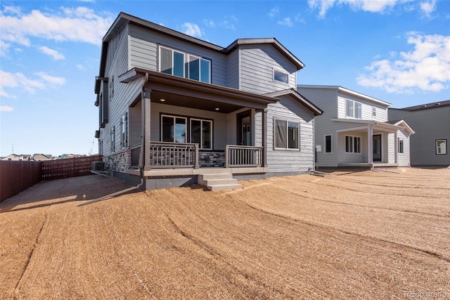 view of front of property with covered porch