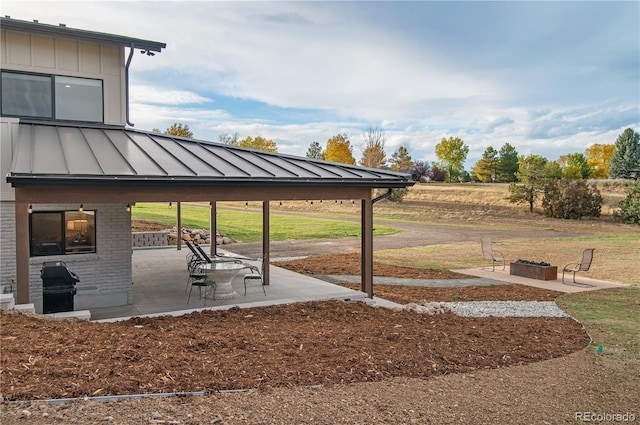 view of patio / terrace featuring a gazebo