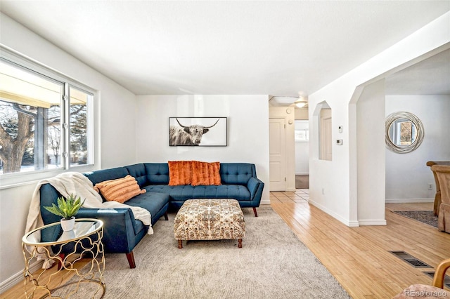 living room featuring hardwood / wood-style floors