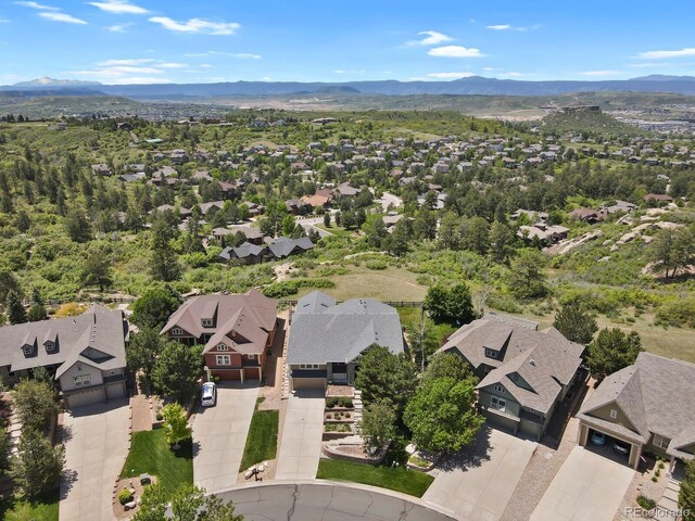 1975 Wild Star Way, Castle Rock, CO 80104 - aerial perspective of suburban area with a mountain backdrop
