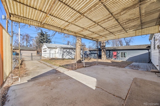 view of patio / terrace with a gate and fence