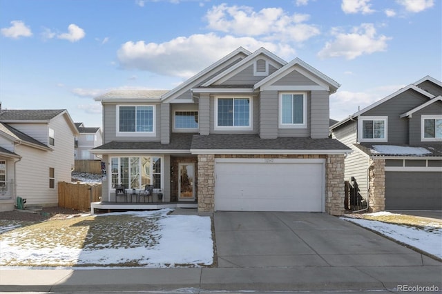 view of front of property featuring a garage