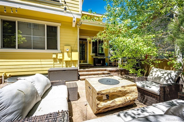 4970 Laurelglen Ln, Highlands Ranch, CO 80130 - view of patio featuring an outdoor hangout area and grilling area