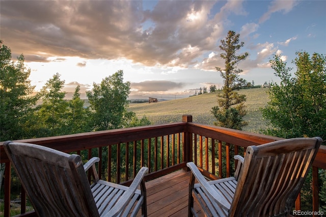 deck with a rural view