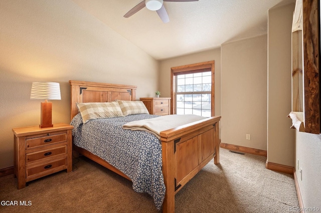 45 County Road 5223 Unit 25B, Tabernash, CO 80478 - bedroom featuring light colored carpet, lofted ceiling, and a ceiling fan