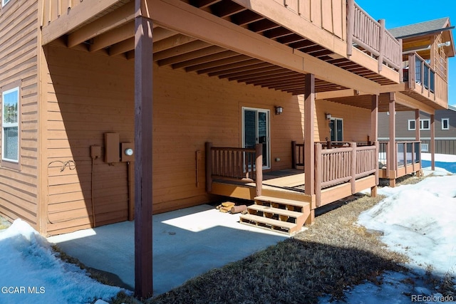 45 County Road 5223 Unit 25B, Tabernash, CO 80478 - snow covered patio with a wooden deck and a patio area