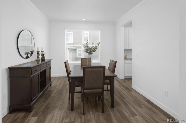 5128 Preserve Pl, Firestone, CO 80504 - dining room with dark wood finished floors and crown molding