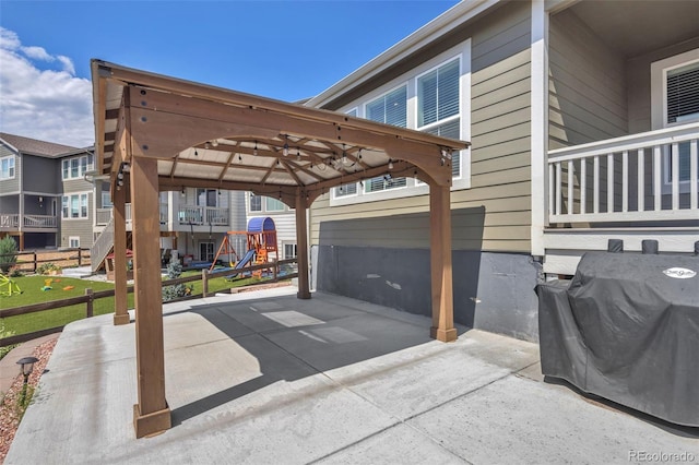 5128 Preserve Pl, Firestone, CO 80504 - view of patio / terrace with grilling area and a playground