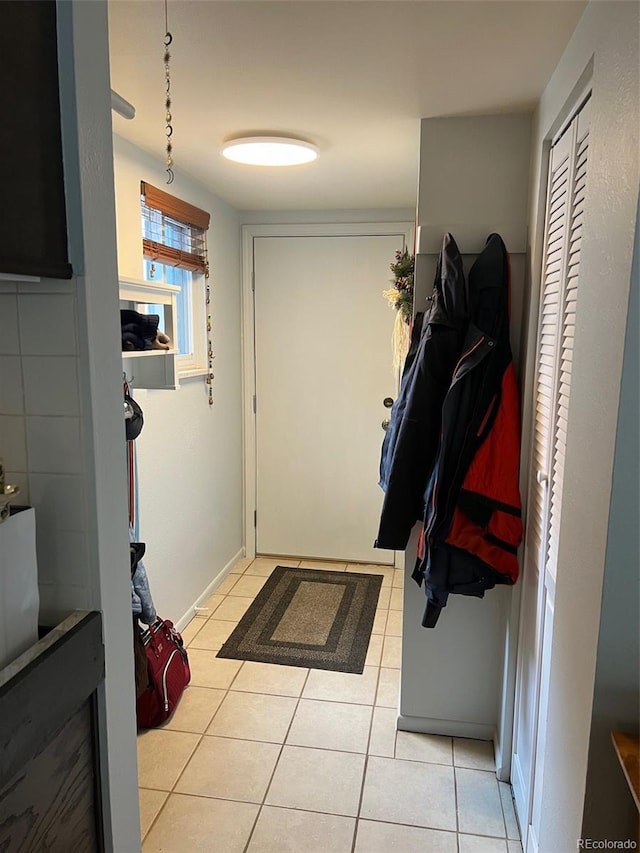 interior space with light tile patterned flooring