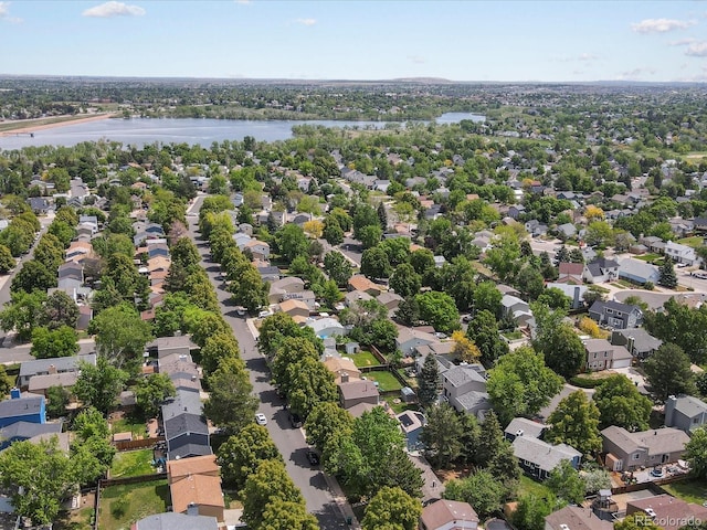 4858 S Quintero Cir, Aurora, CO 80015 - aerial view of residential area with a nearby body of water