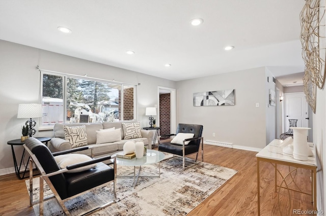 living room with wood-type flooring