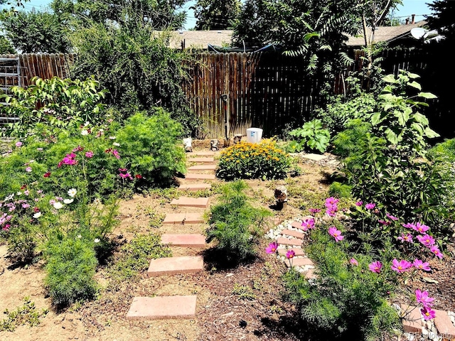 view of yard with fence
