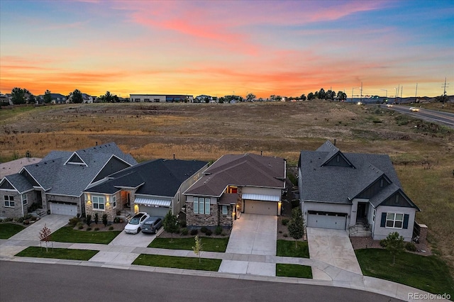 exterior space with a garage