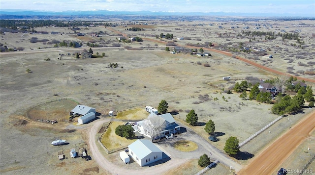 aerial view with a rural view and view of desert