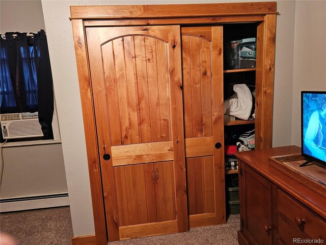 24797 Pleasant Hill Ave, Galeton, CO 80622 - detailed view of a baseboard radiator, carpet, and cooling unit