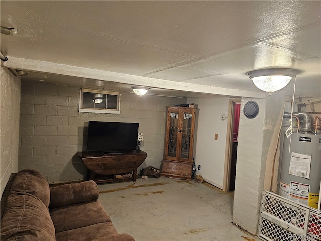 24797 Pleasant Hill Ave, Galeton, CO 80622 - finished basement featuring water heater and concrete block wall