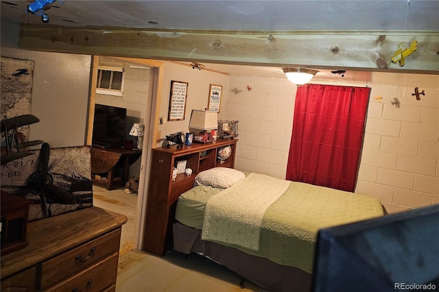 24797 Pleasant Hill Ave, Galeton, CO 80622 - bedroom with concrete block wall