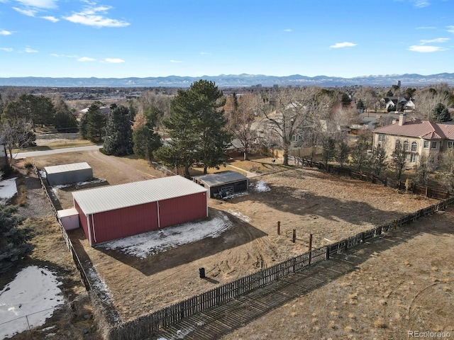 bird's eye view with a mountain view