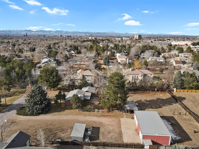 bird's eye view featuring a mountain view