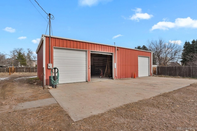 view of garage