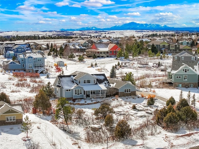 7186 Weaver Cir, Castle Rock, CO 80104 - snowy aerial view featuring a residential view