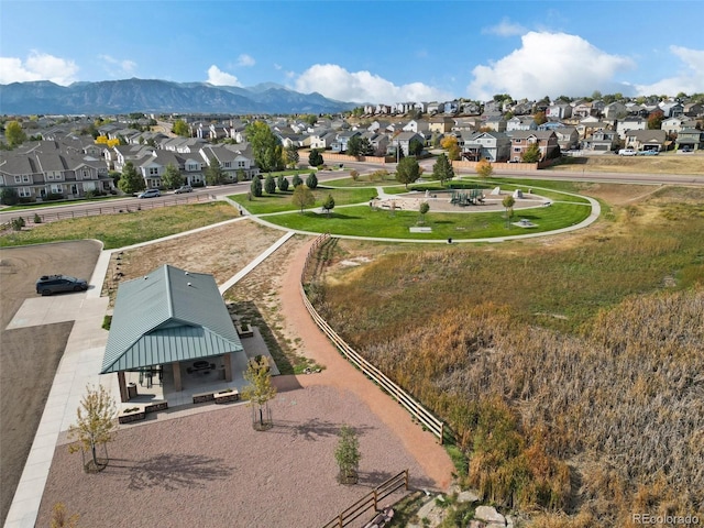 view of community featuring a mountain view