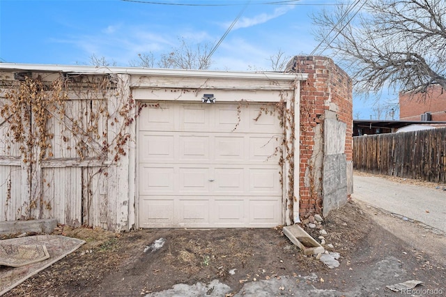 view of garage