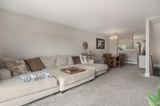 8259 S Fillmore Cir, Centennial, CO 80122 - living room featuring a chandelier and carpet flooring