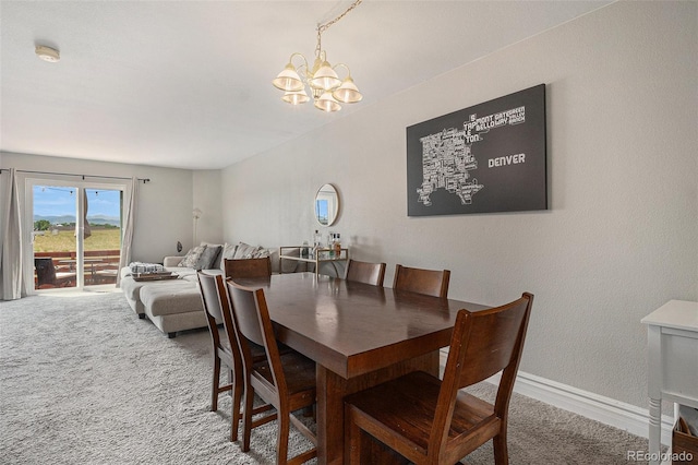 8259 S Fillmore Cir, Centennial, CO 80122 - dining area featuring carpet and a chandelier