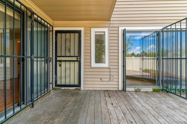doorway to property with a balcony