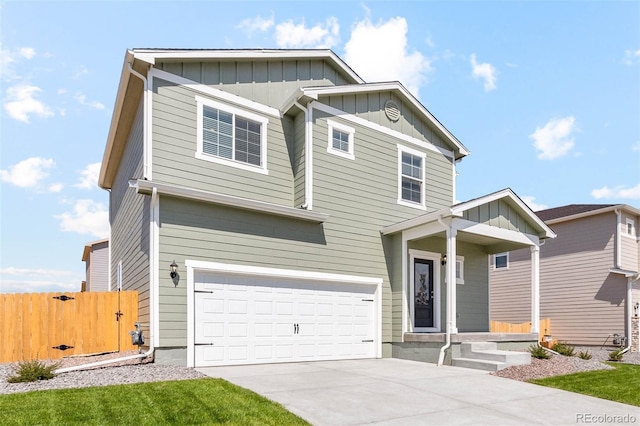 7303 Dolores Ave, Frederick, CO 80530 - craftsman inspired home with board and batten siding, an attached garage, fence, and concrete driveway