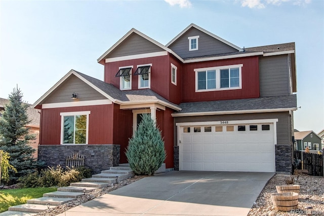 view of front facade featuring a garage