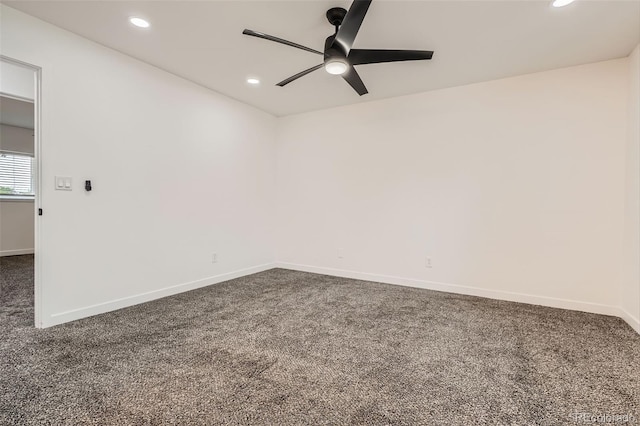 19859 E Prentice Pl, Centennial, CO 80015 - spare room featuring dark colored carpet, ceiling fan, and recessed lighting