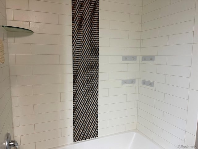full bath featuring a tub and a shower