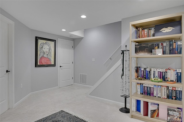 interior space featuring carpet flooring