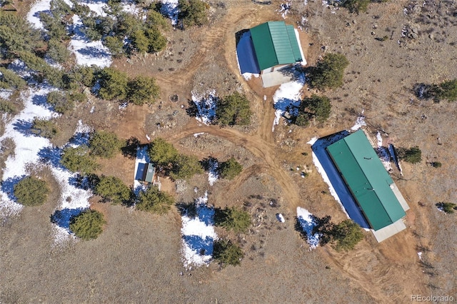 523 Pulver Rd, Lake George, CO 80827 - aerial overview of property's location with a desert landscape