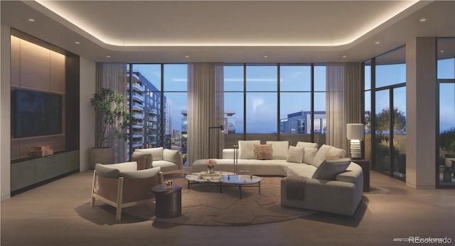185 Steele St Unit 408, Denver, CO 80206 - lobby featuring floor to ceiling windows and recessed lighting