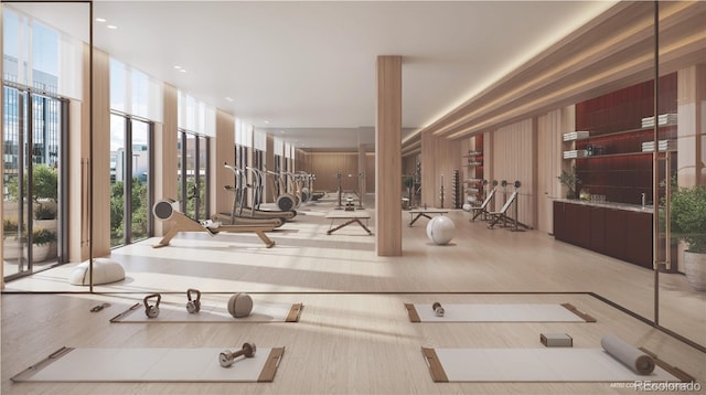 185 Steele St Unit 408, Denver, CO 80206 - workout area with expansive windows
