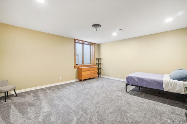 bedroom featuring carpet