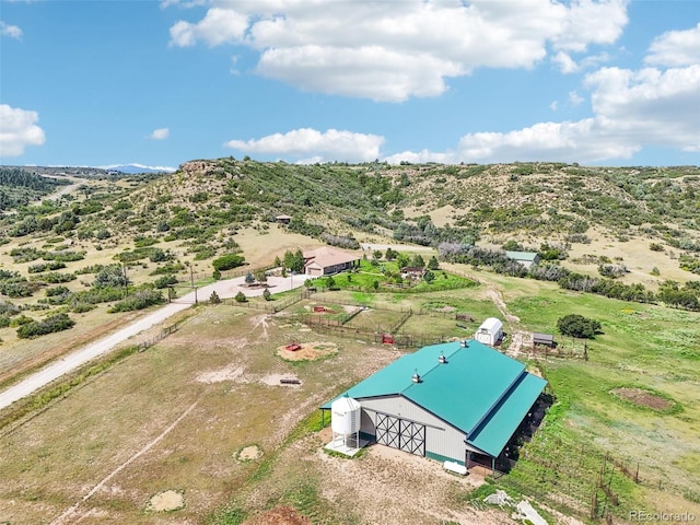 bird's eye view with a rural view