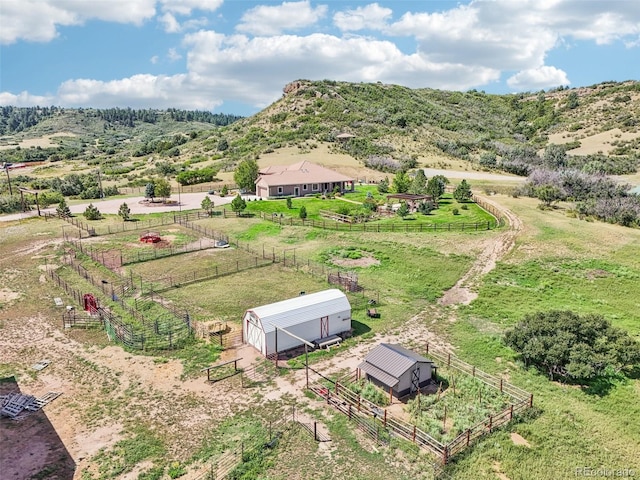 aerial view featuring a rural view