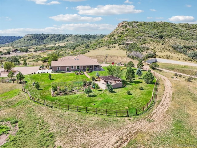 aerial view with a rural view